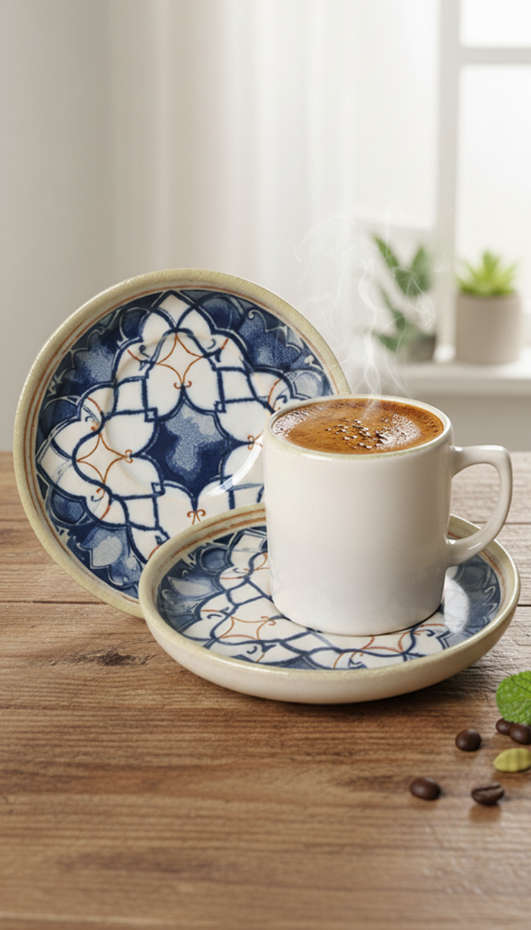 Andaluz Azul ceramic turkish coffee set - 6 persons