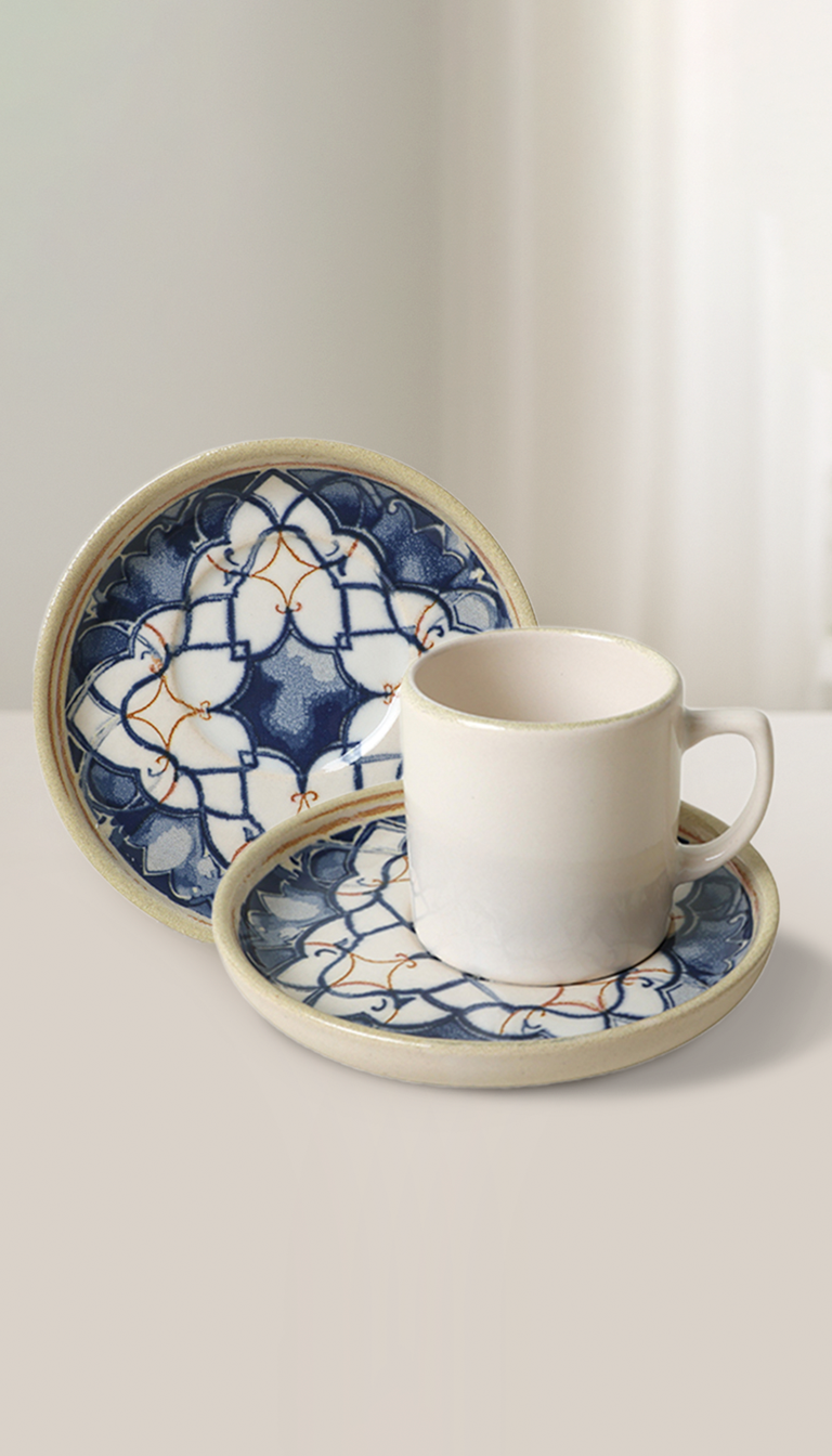 Andaluz Azul ceramic turkish coffee set - 6 persons
