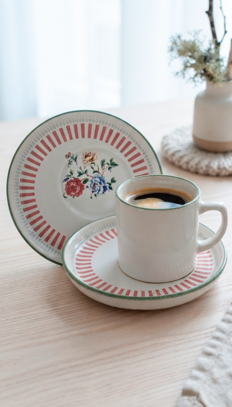 Charme d'Antan ceramic turkish coffee set -  - 6 persons