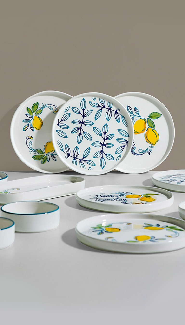 The Tuscany Limone Handcrafted Breakfast set - 15 pieces