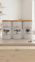 3 Pieces Metal Canister Set
