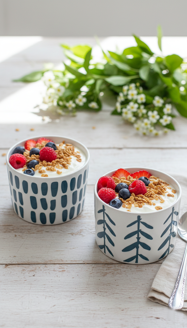 Handpainted Nordic Breakfast Bowls | Set of 2