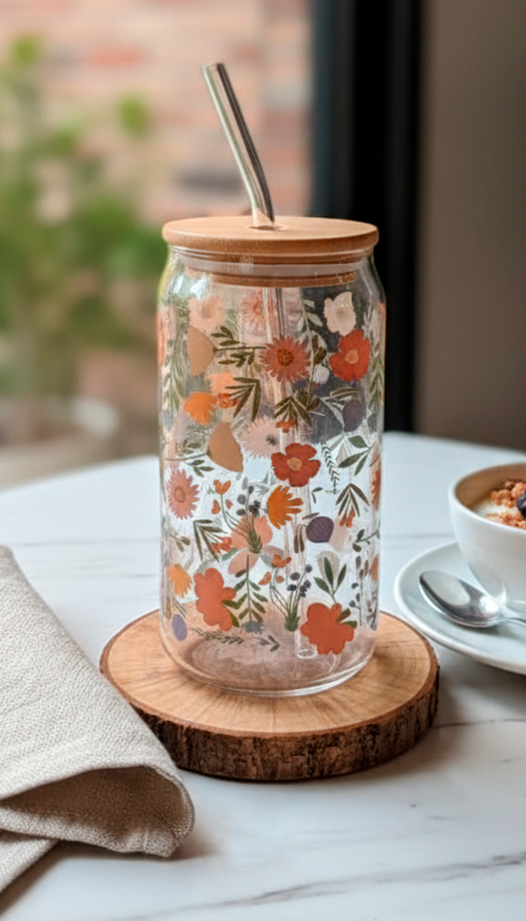 Iced Coffee Cup with Bamboo Lid