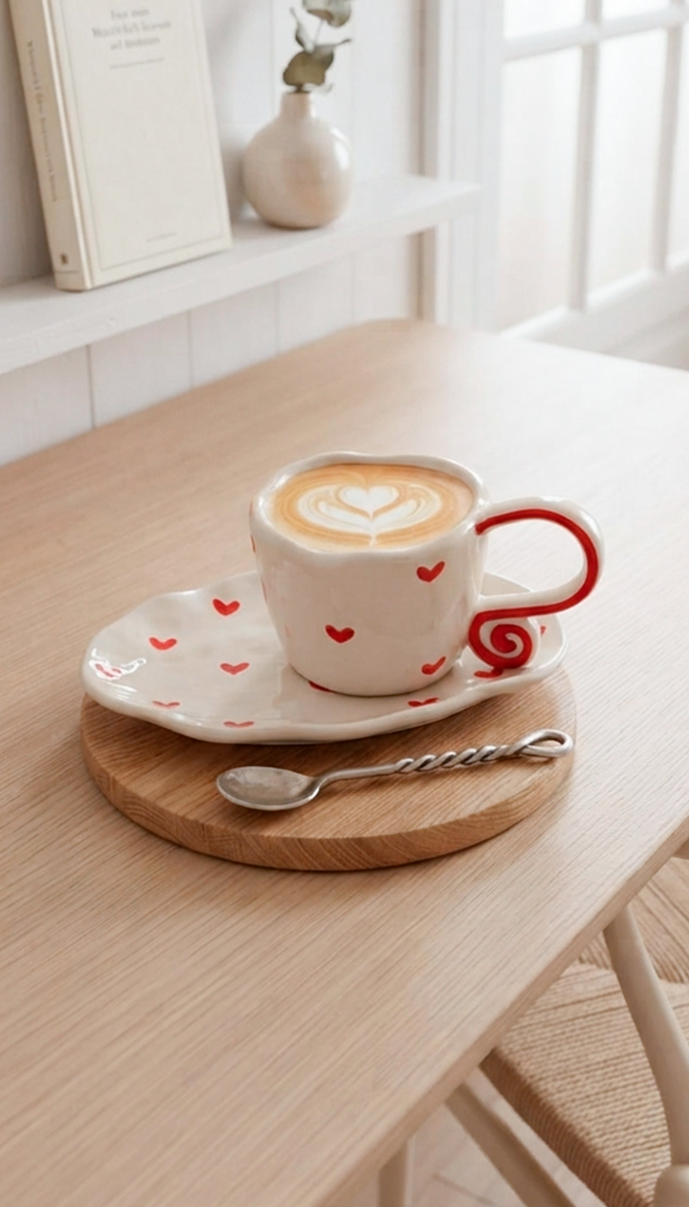 Heart & Swirl Hancrafted Mug