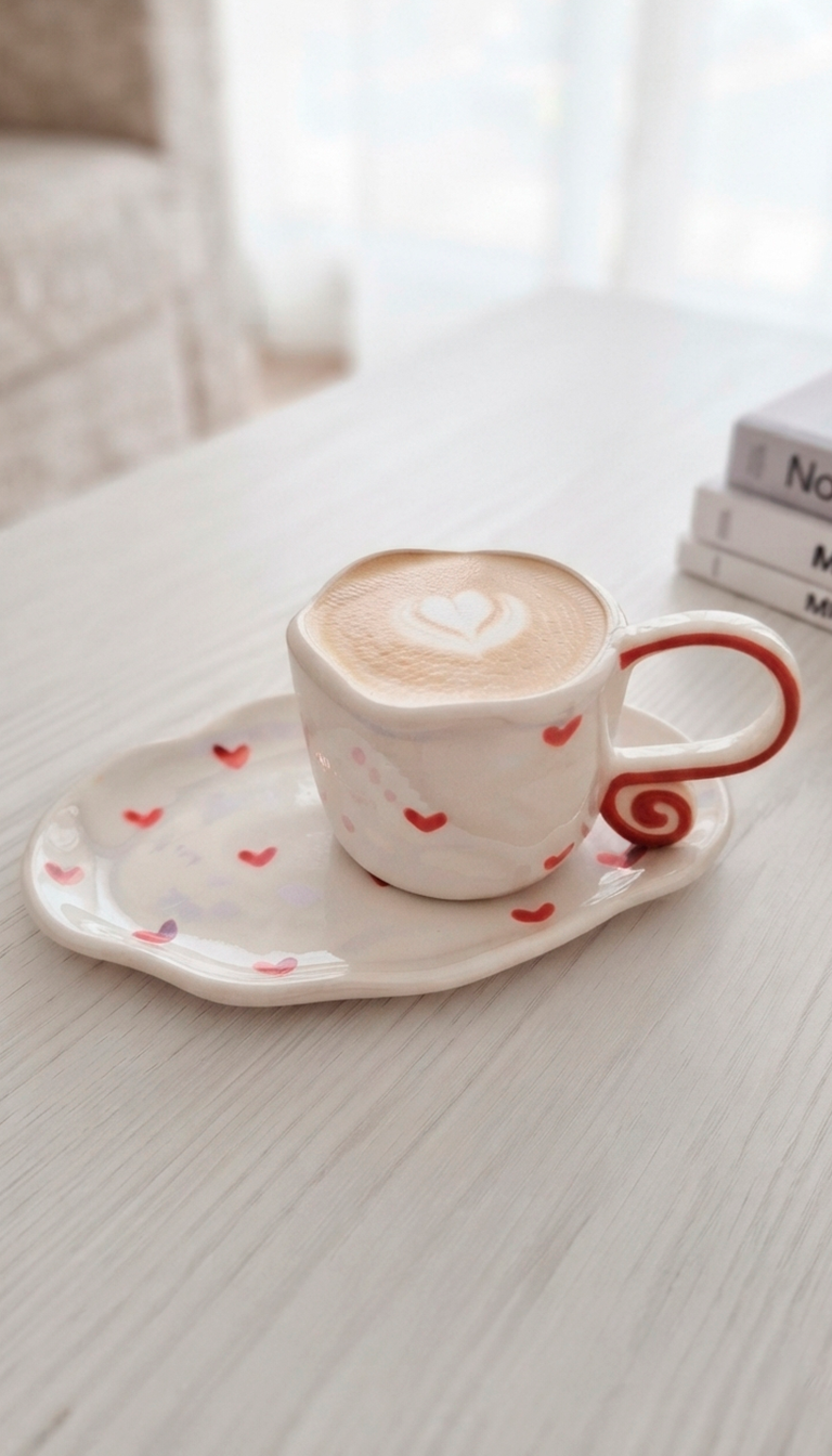 Heart & Swirl Hancrafted Mug