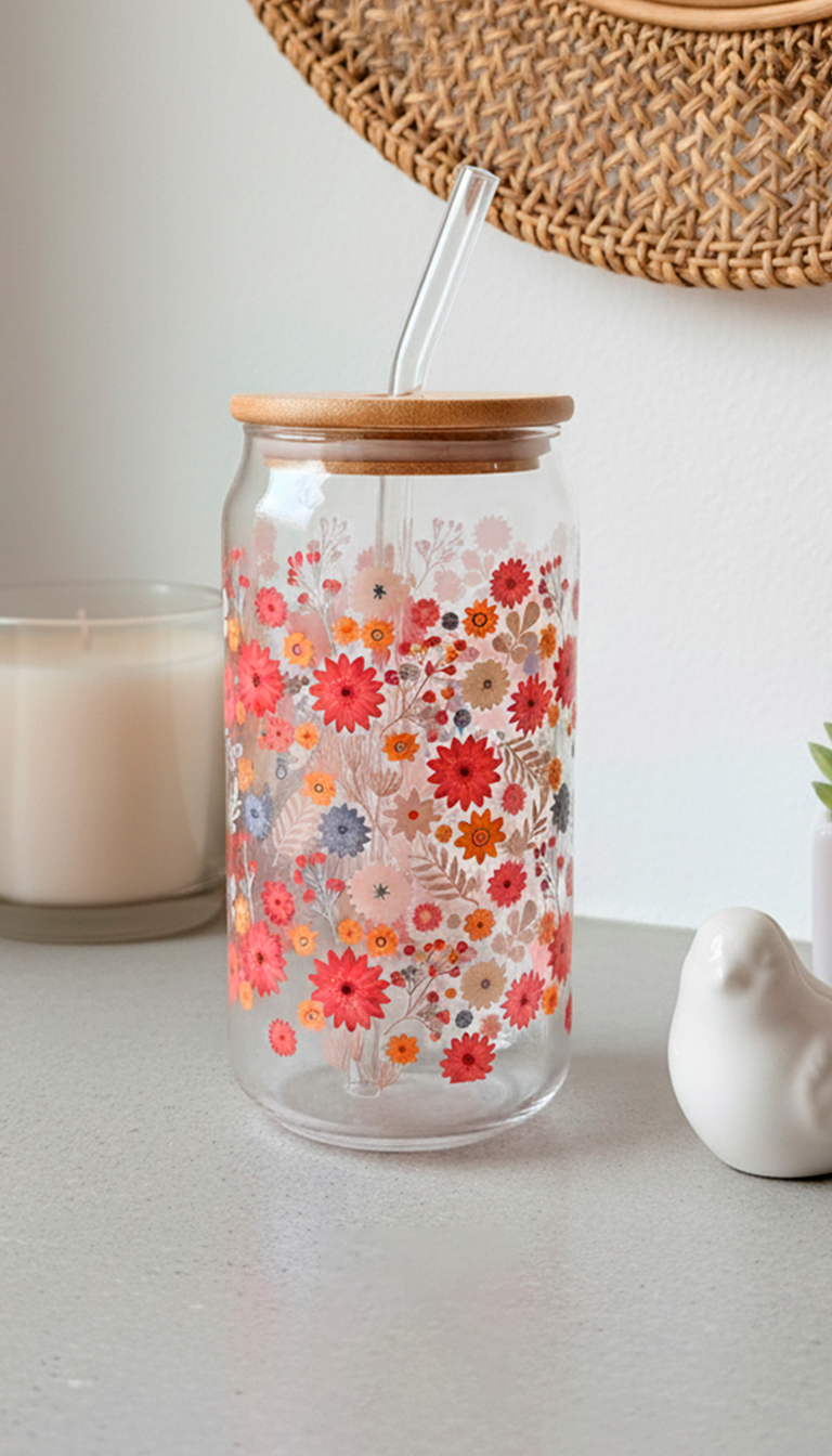 Iced Coffee Cup with bamboo lid