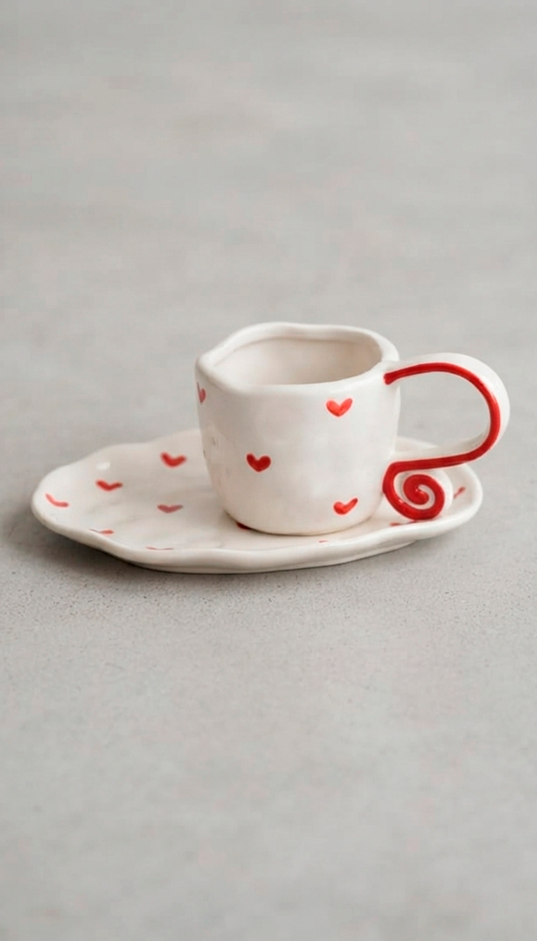 Heart & Swirl Hancrafted Mug